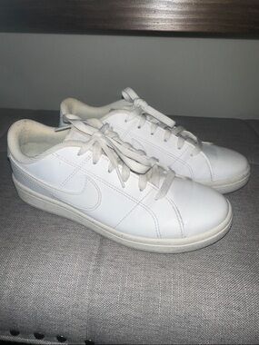Nike All-White Leather Low Profile Sneakers